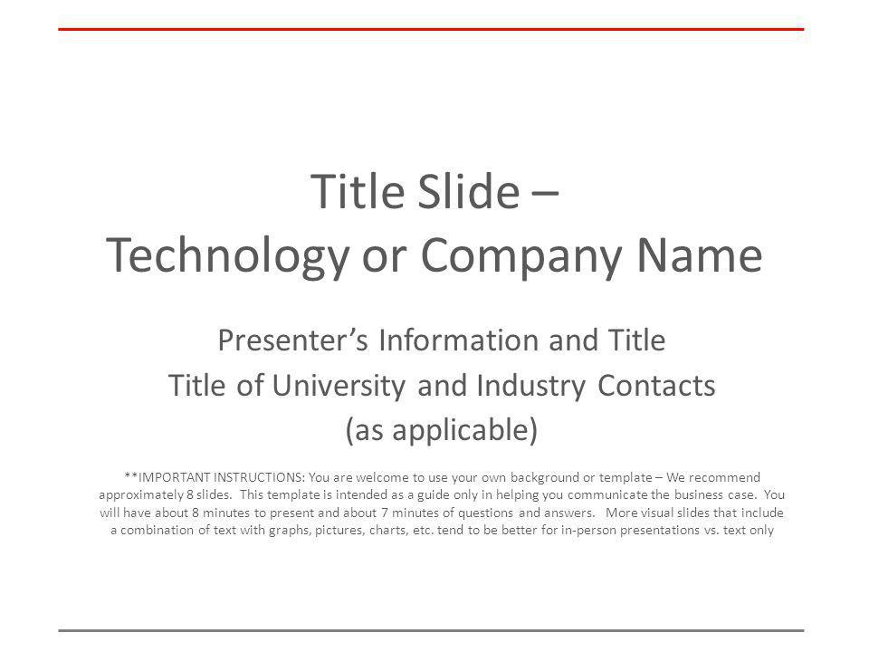 Title Slide – Technology or Company Name