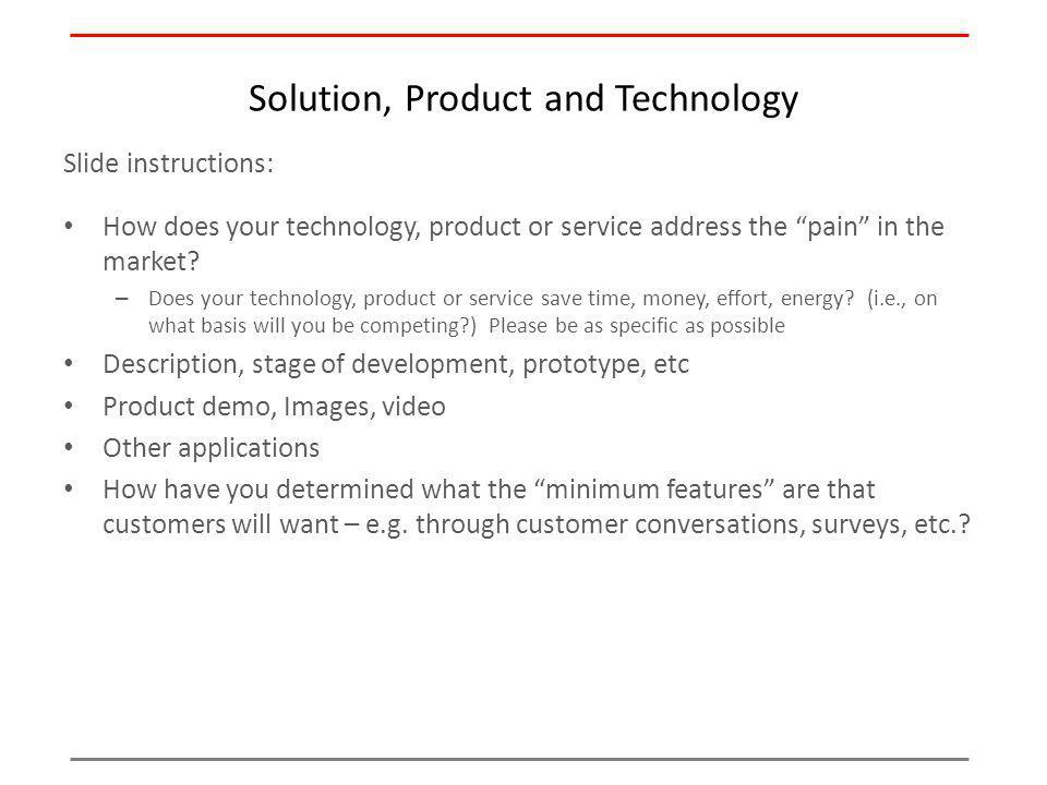 Solution, Product and Technology