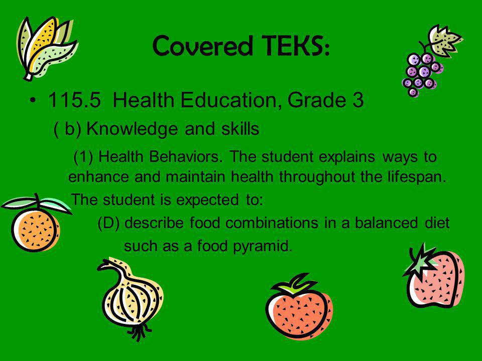 Covered TEKS: Health Education, Grade 3