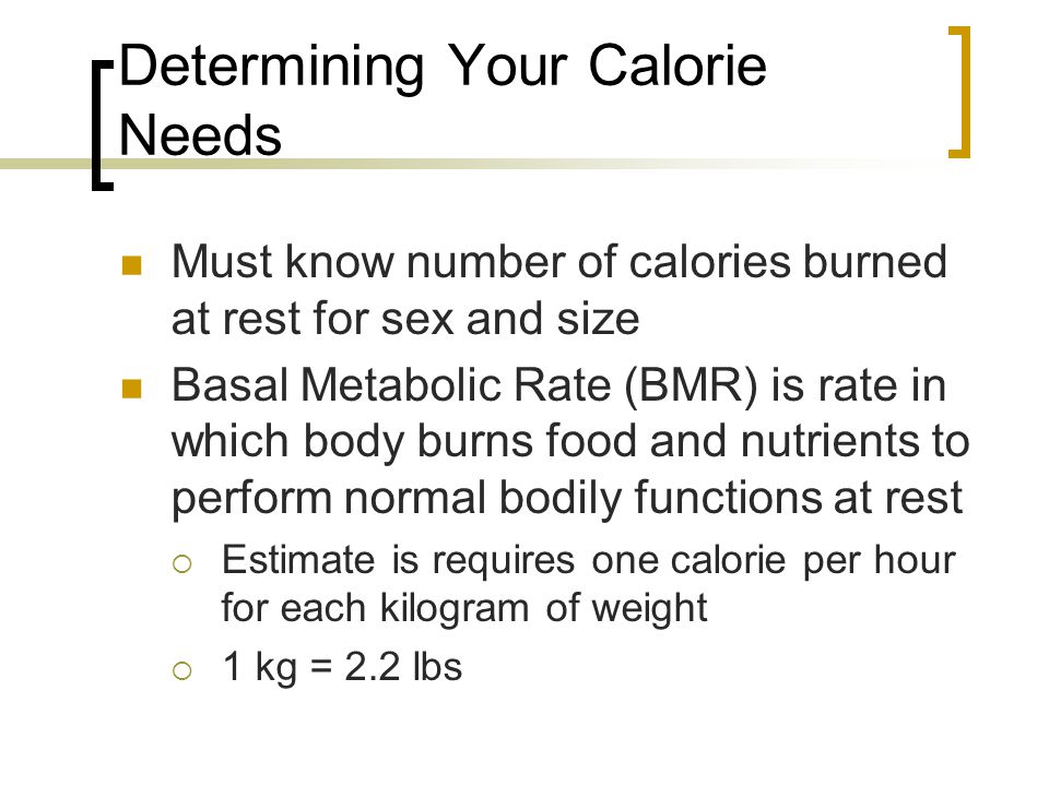 Determining Your Calorie Needs