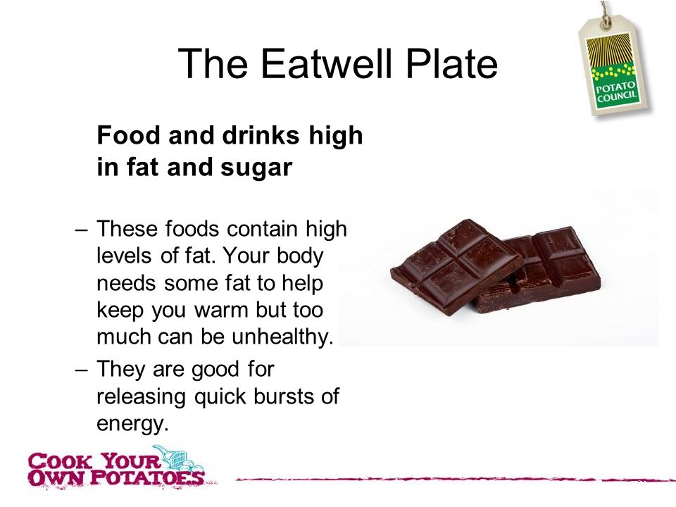 The Eatwell Plate Food and drinks high in fat and sugar