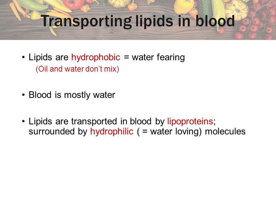 Transporting lipids in blood