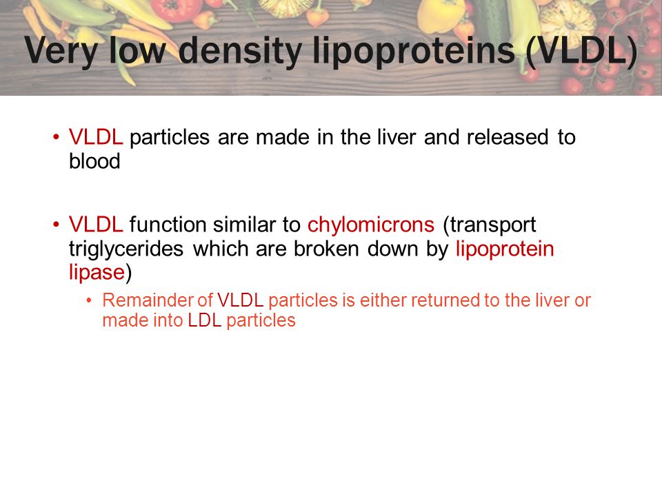 Very low density lipoproteins (VLDL)