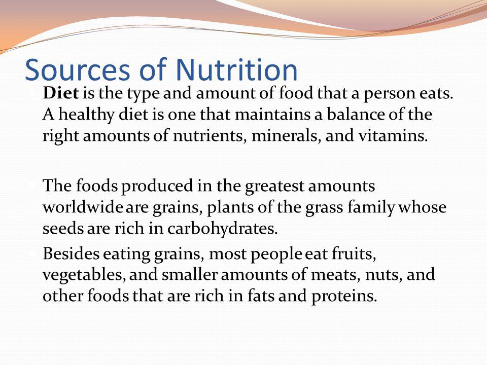 Sources of Nutrition