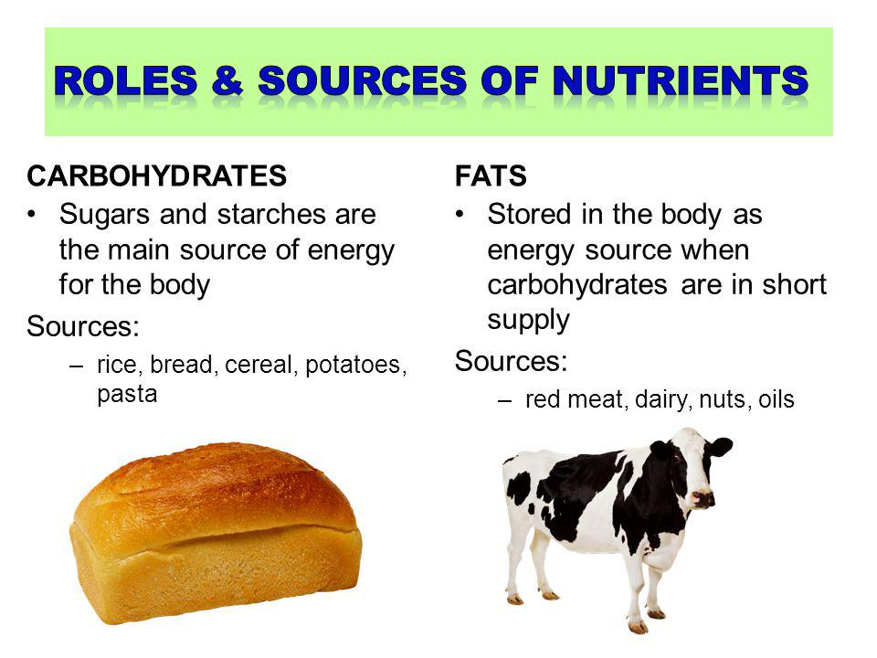 roles & sources of nutrients