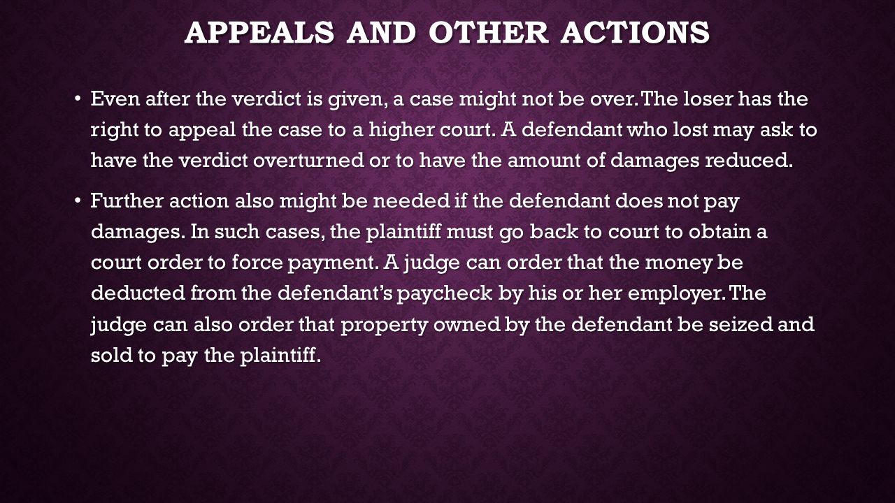 Appeals and other actions