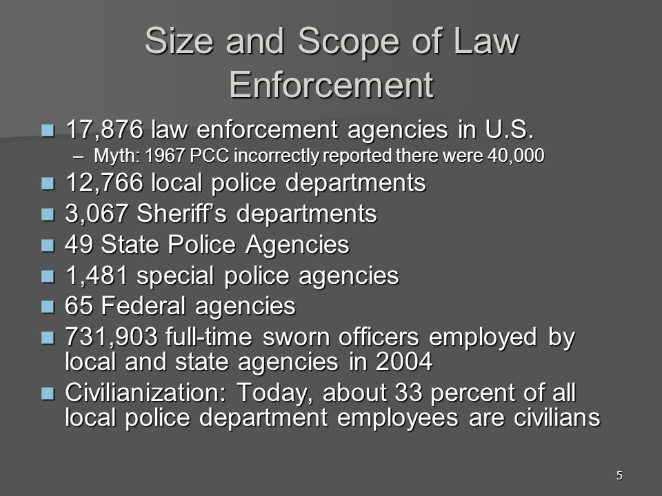 Size and Scope of Law Enforcement
