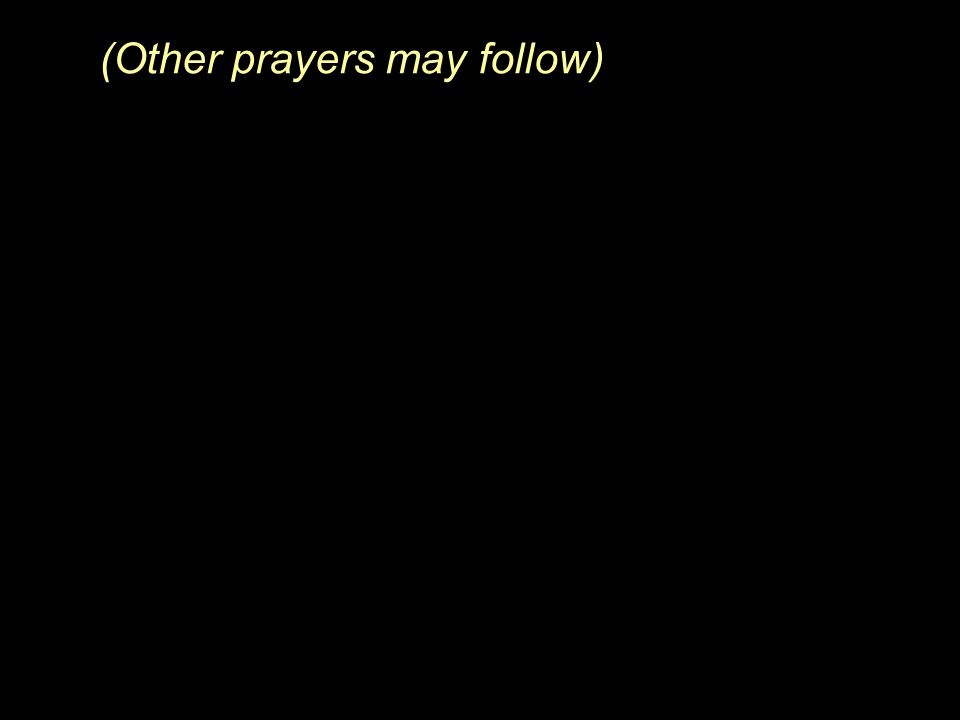 (Other prayers may follow)