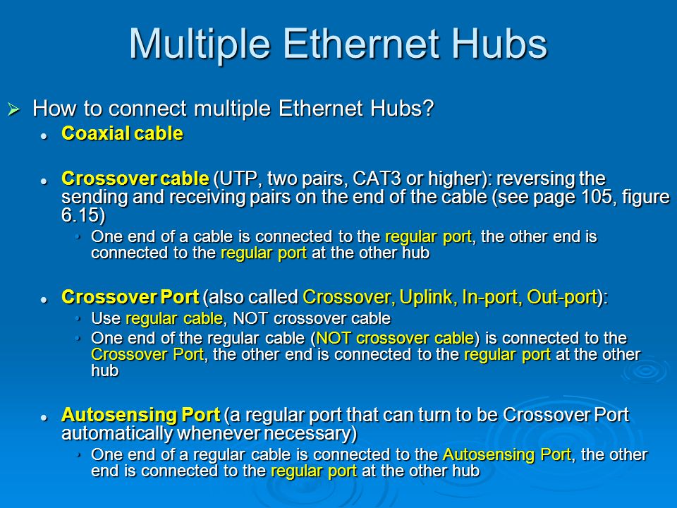 Multiple Ethernet Hubs