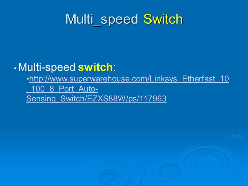 Multi_speed Switch Multi-speed switch: