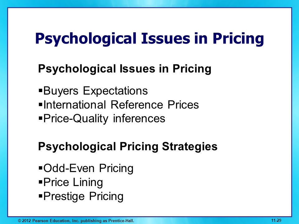 Psychological Issues in Pricing