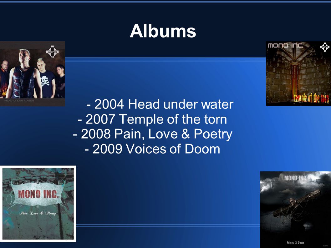 Albums Head under water Temple of the torn