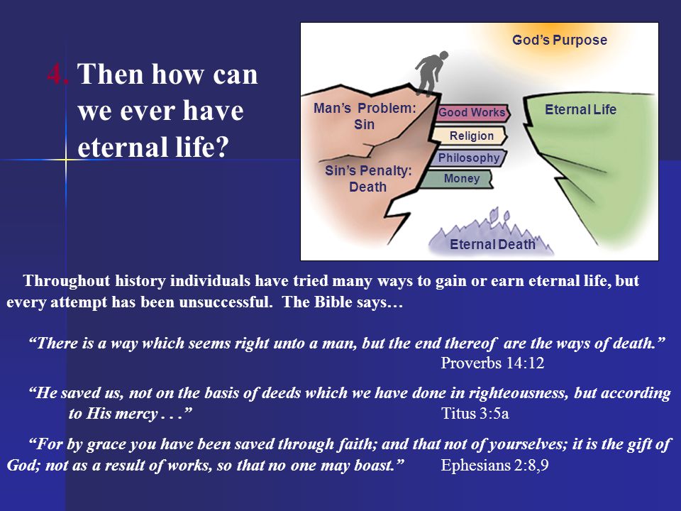 4. Then how can we ever have eternal life