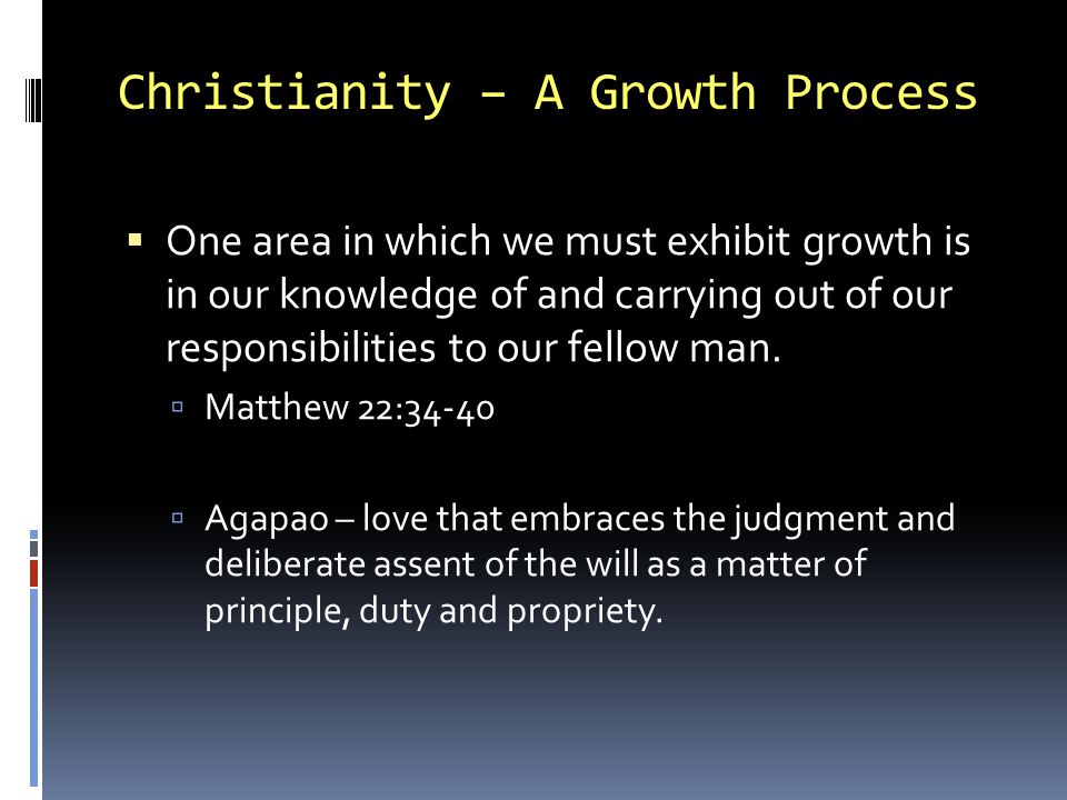 Christianity – A Growth Process