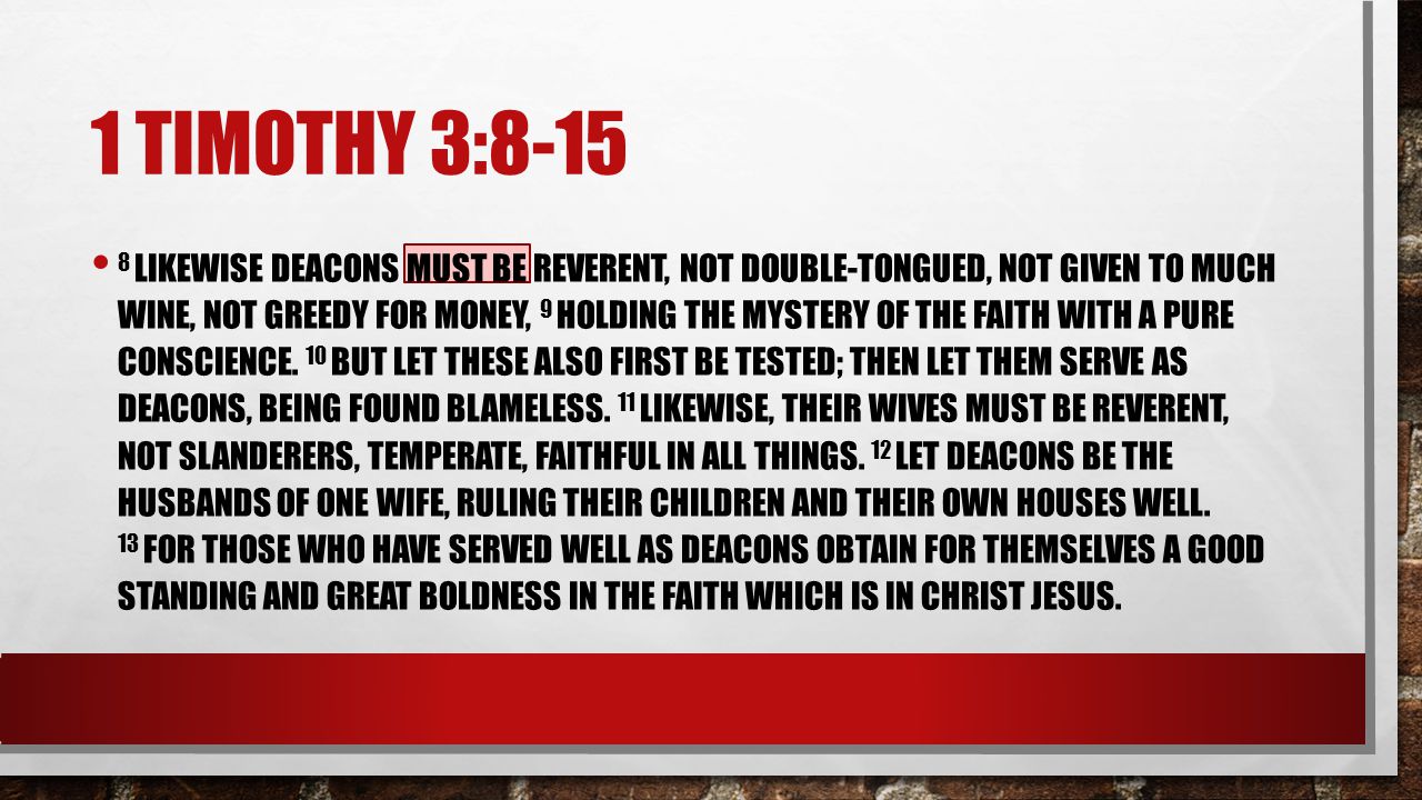 1 timothy 3:8-15