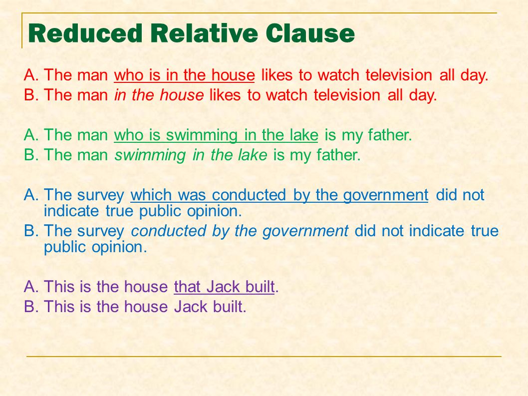 Reduced Relative Clause
