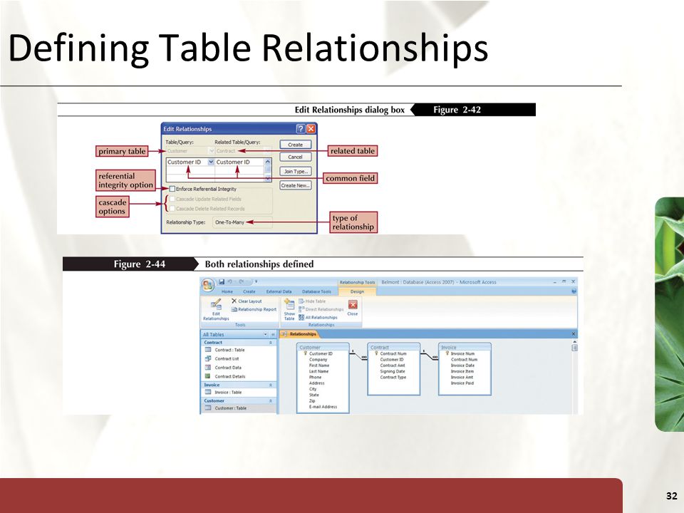 Defining Table Relationships