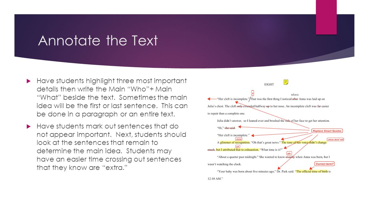 Annotate the Text