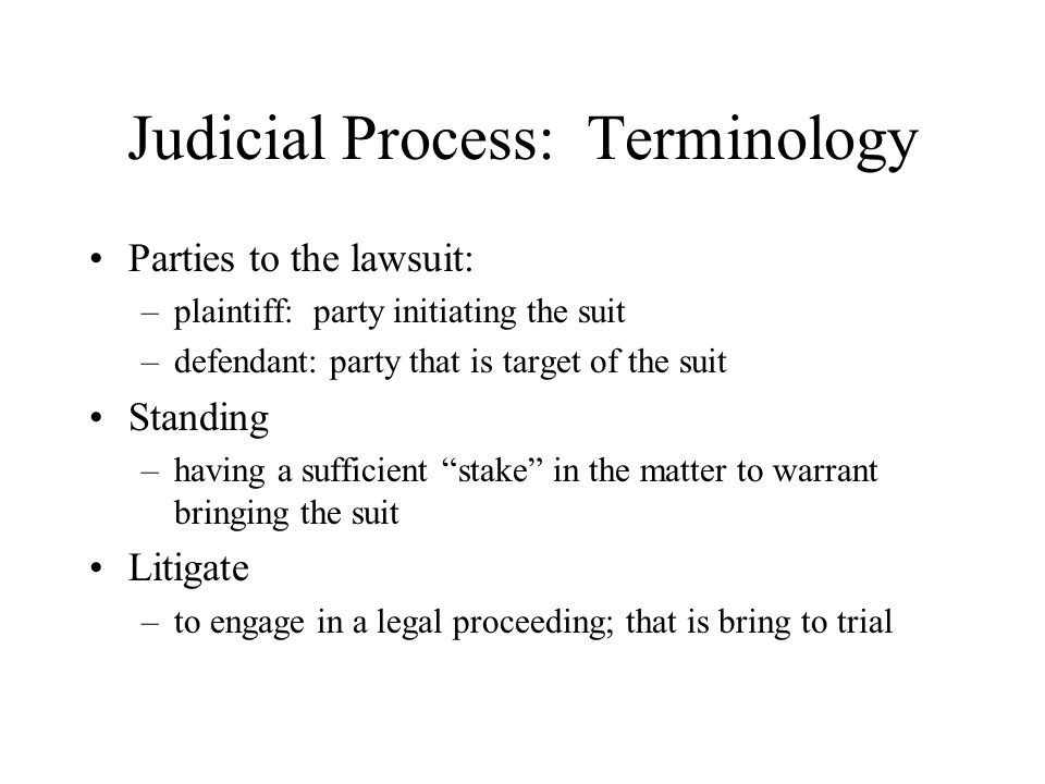 Judicial Process: Terminology