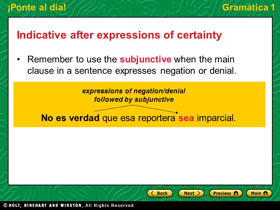 expressions of negation/denial followed by subjunctive