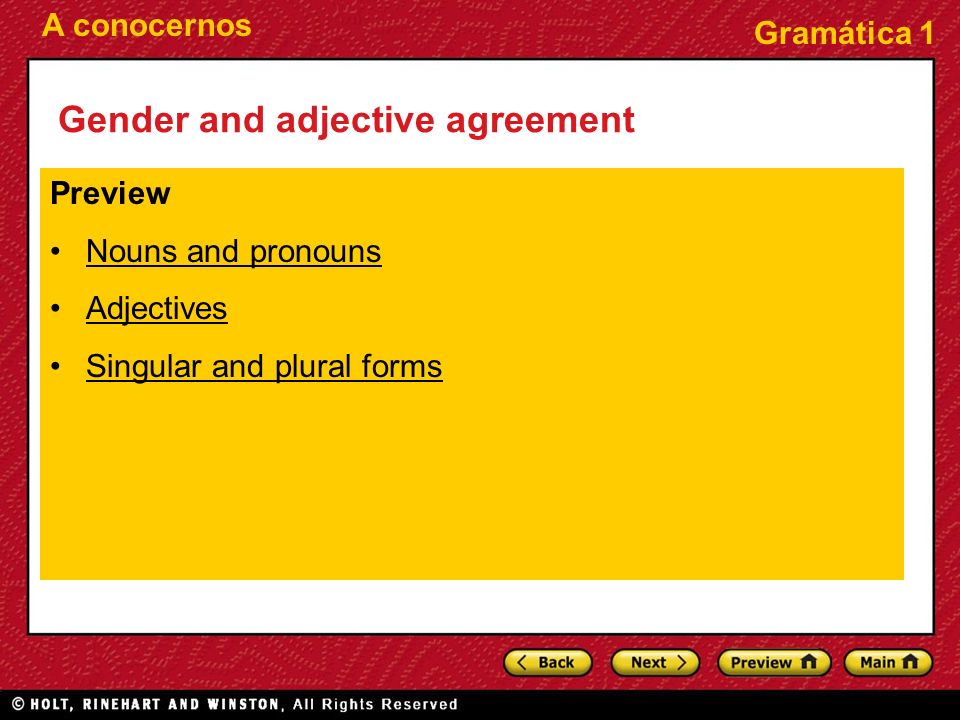Gender and adjective agreement