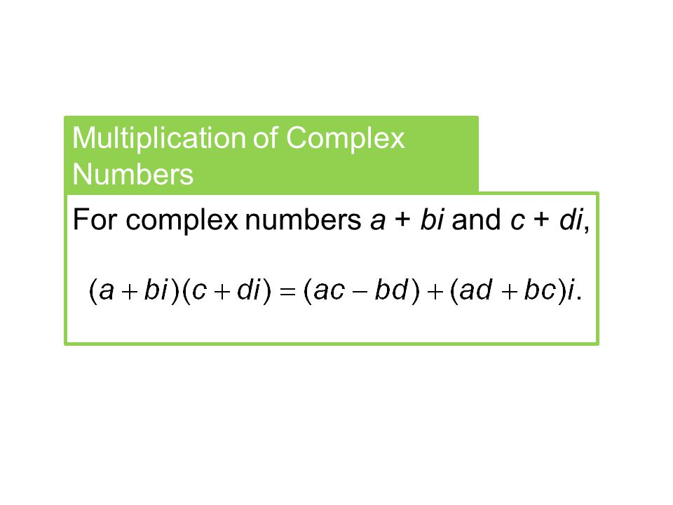 Multiplication of Complex Numbers