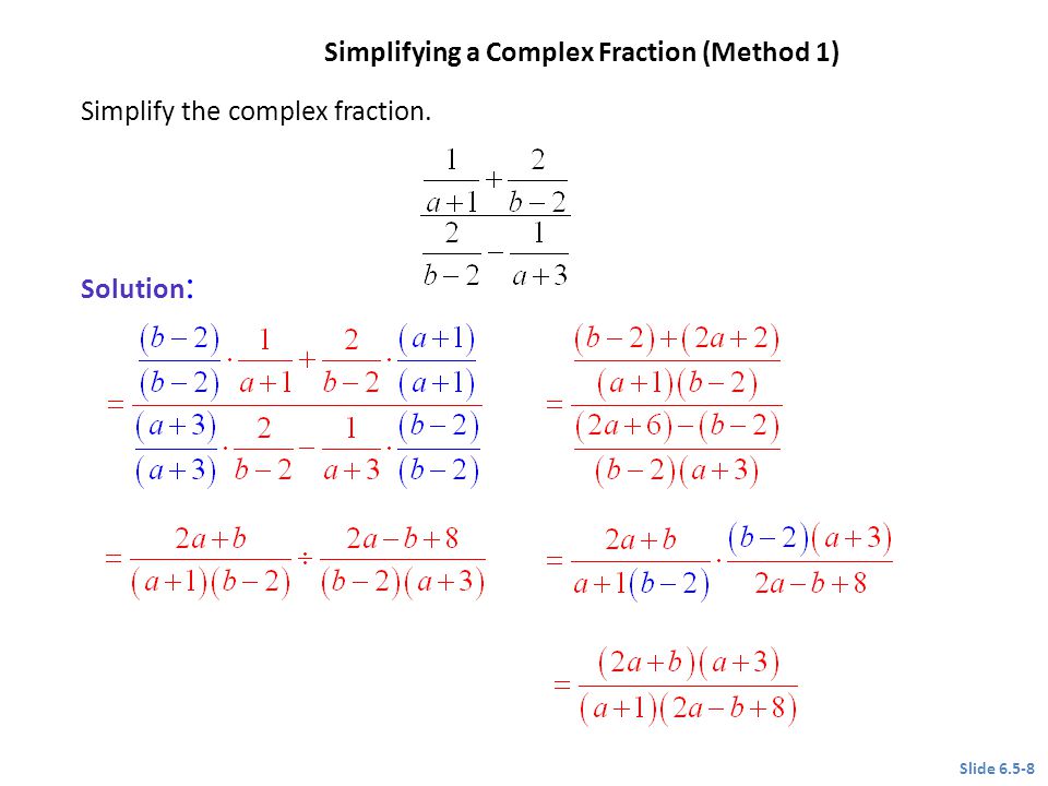 Simplifying a Complex Fraction (Method 1)