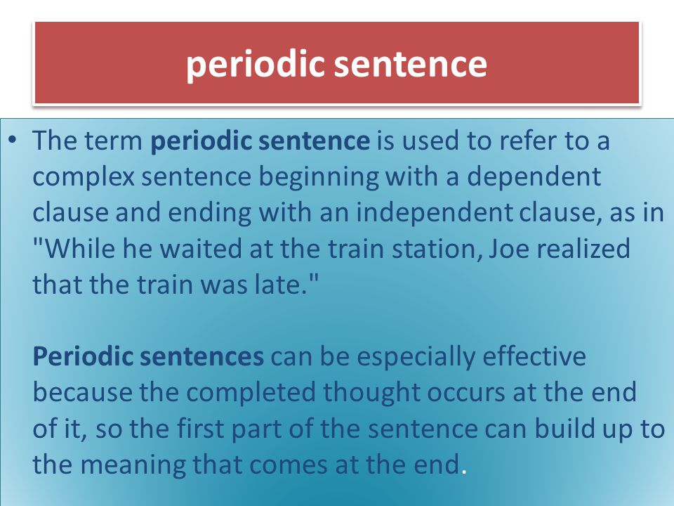 periodic sentence