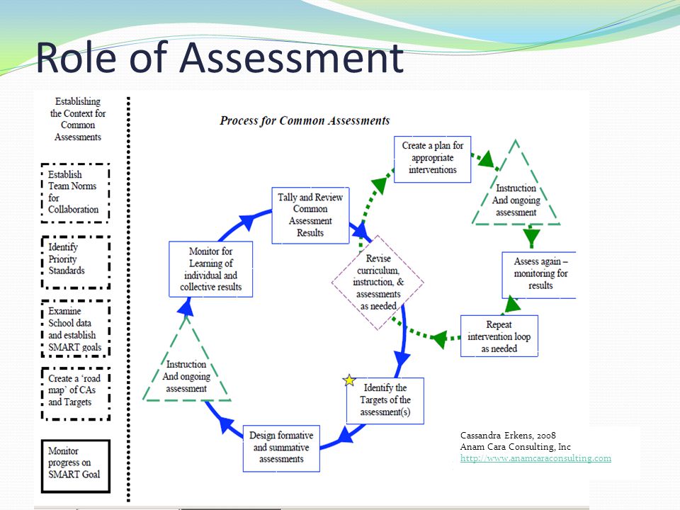Role of Assessment Cassandra Erkens, 2008 Anam Cara Consulting, Inc