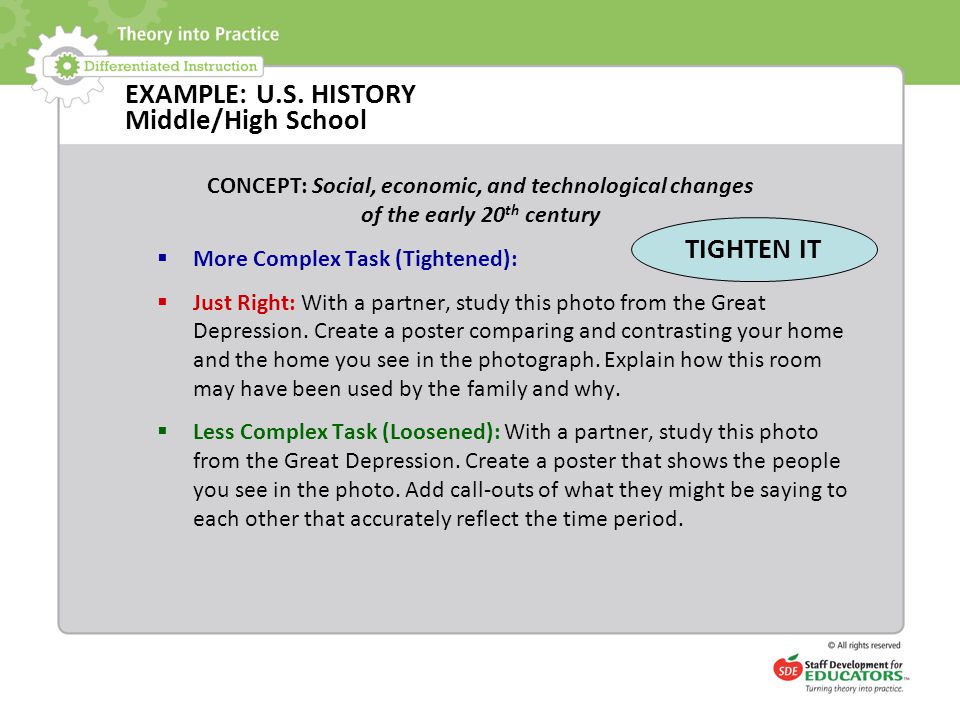 EXAMPLE: U.S. HISTORY Middle/High School
