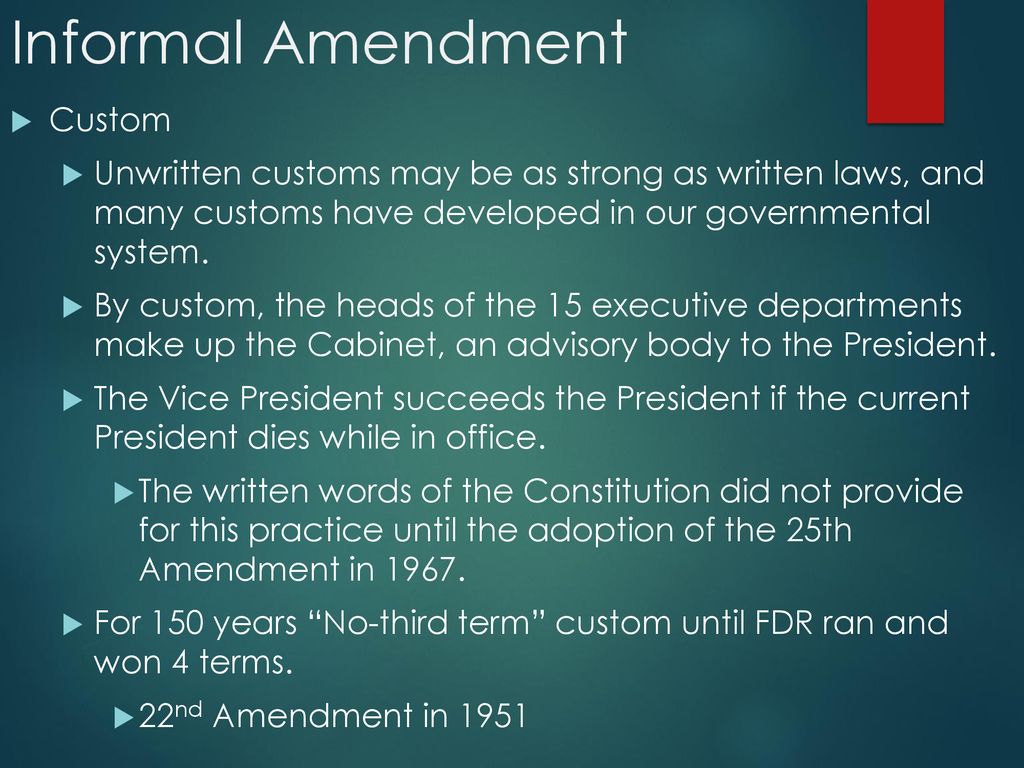 Informal Amendment Custom