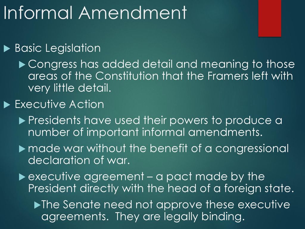 Informal Amendment Basic Legislation