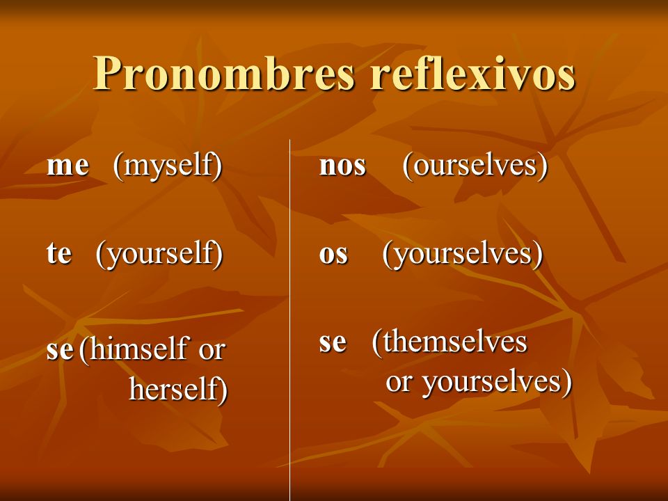 Pronombres reflexivos
