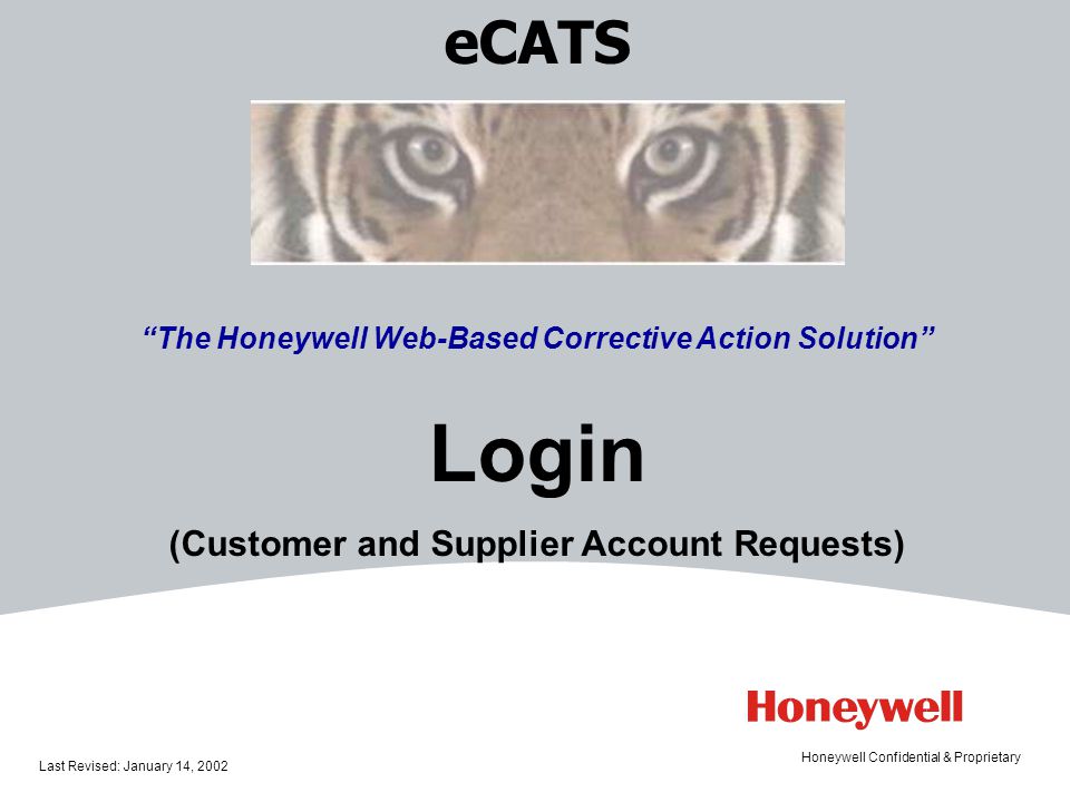 Login eCATS (Customer and Supplier Account Requests)
