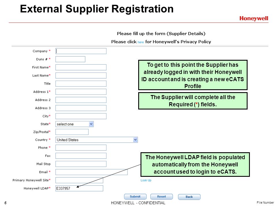 External Supplier Registration