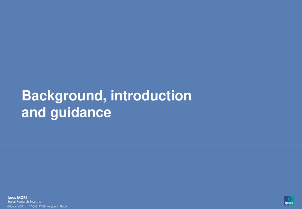 Background, introduction and guidance