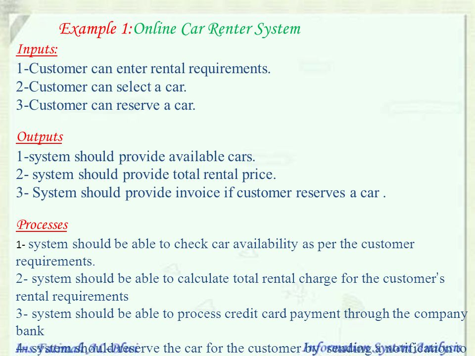 Example 1:Online Car Renter System