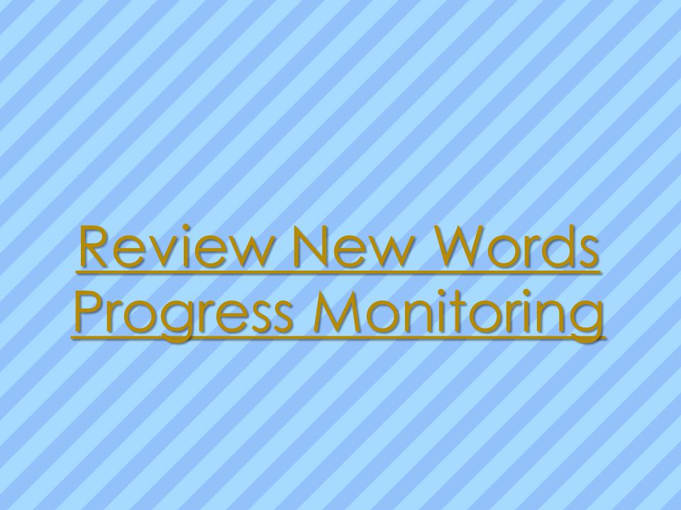 Review New Words Progress Monitoring