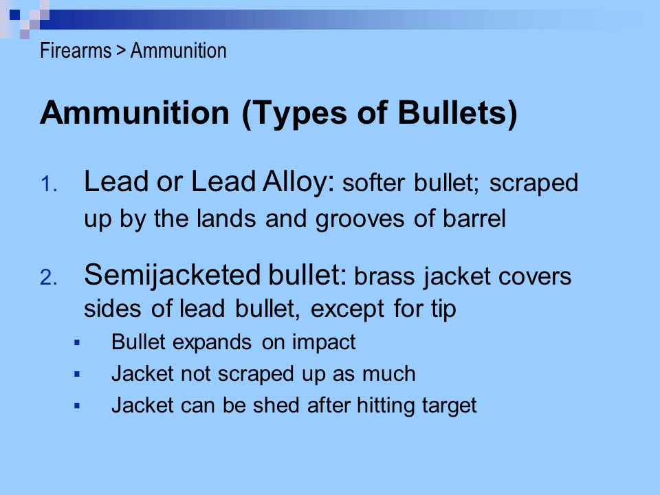 Ammunition (Types of Bullets)