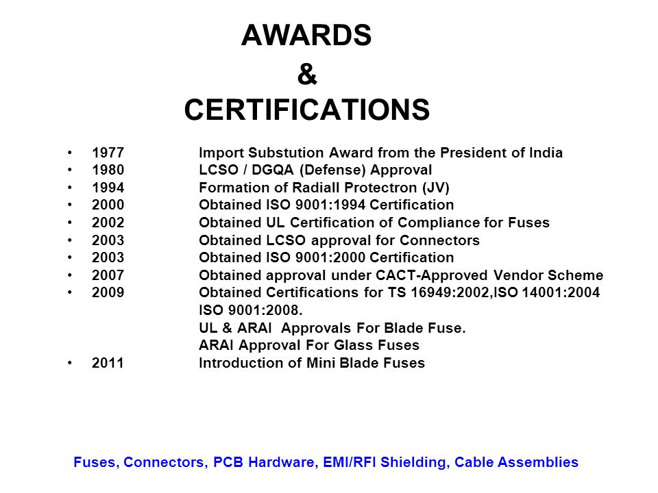 AWARDS & CERTIFICATIONS