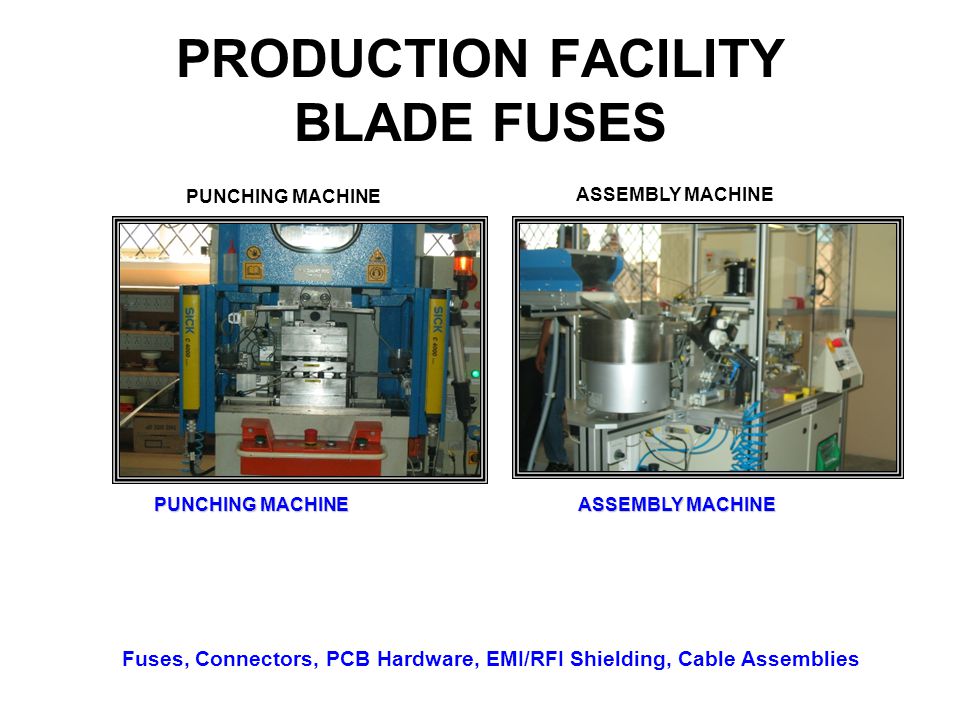 PRODUCTION FACILITY BLADE FUSES