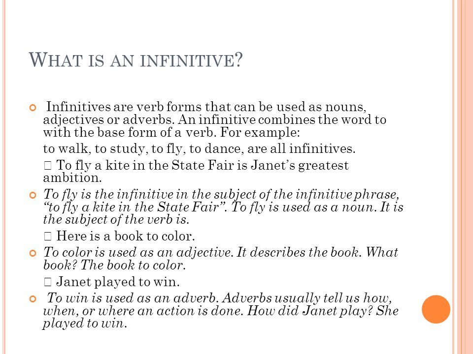 What is an infinitive