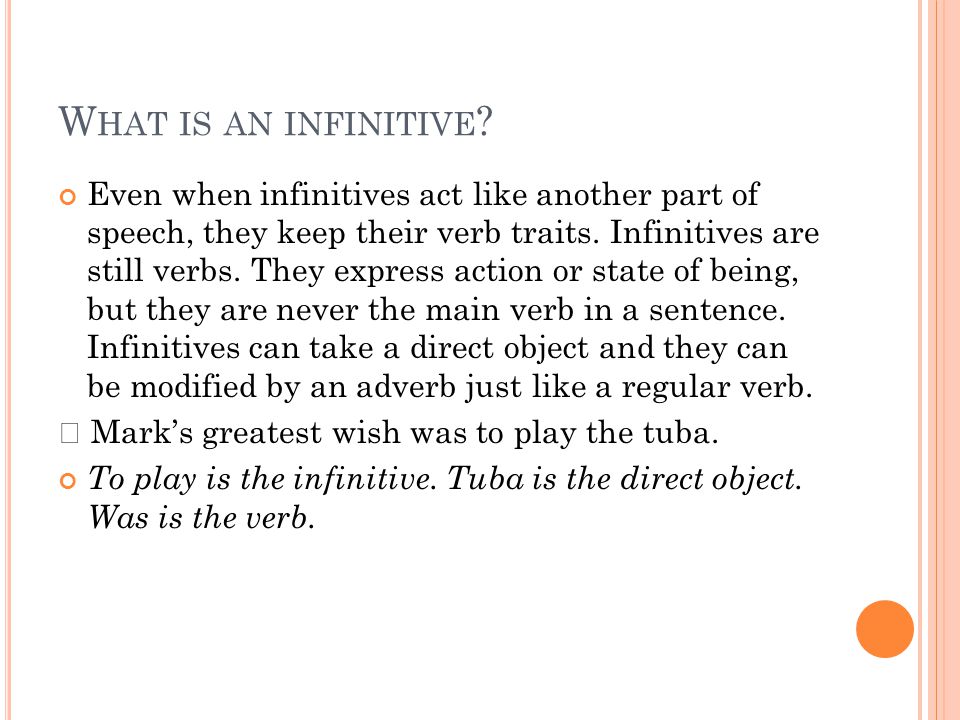 What is an infinitive