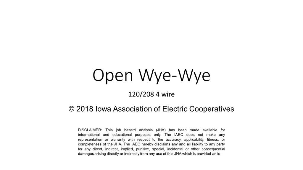 Open Wye Wye 1 8 4 Wire Ppt Download