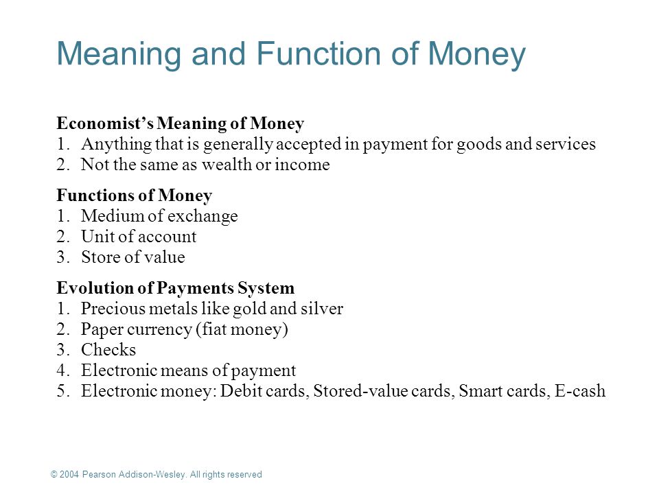 Meaning and Function of Money