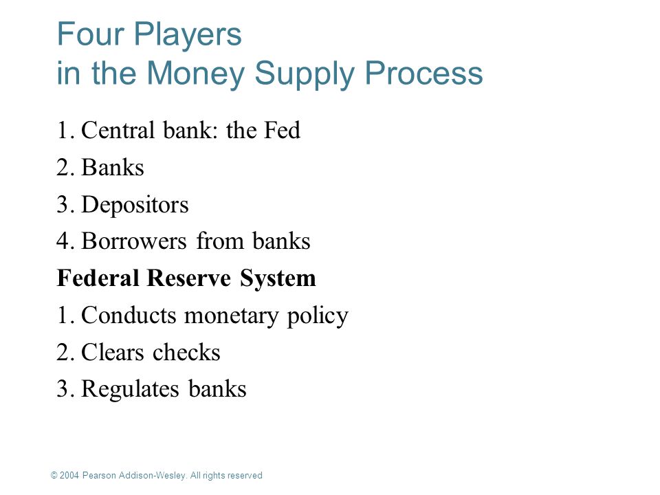 Four Players in the Money Supply Process