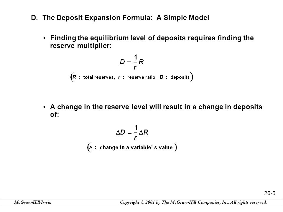 D. The Deposit Expansion Formula: A Simple Model