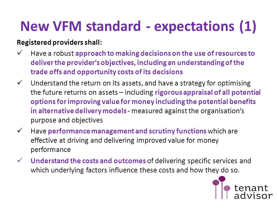New VFM standard - expectations (1)