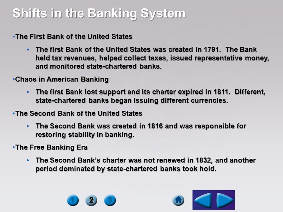Shifts in the Banking System
