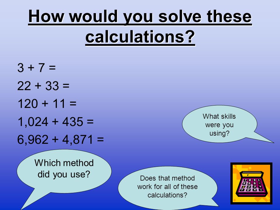 How would you solve these calculations